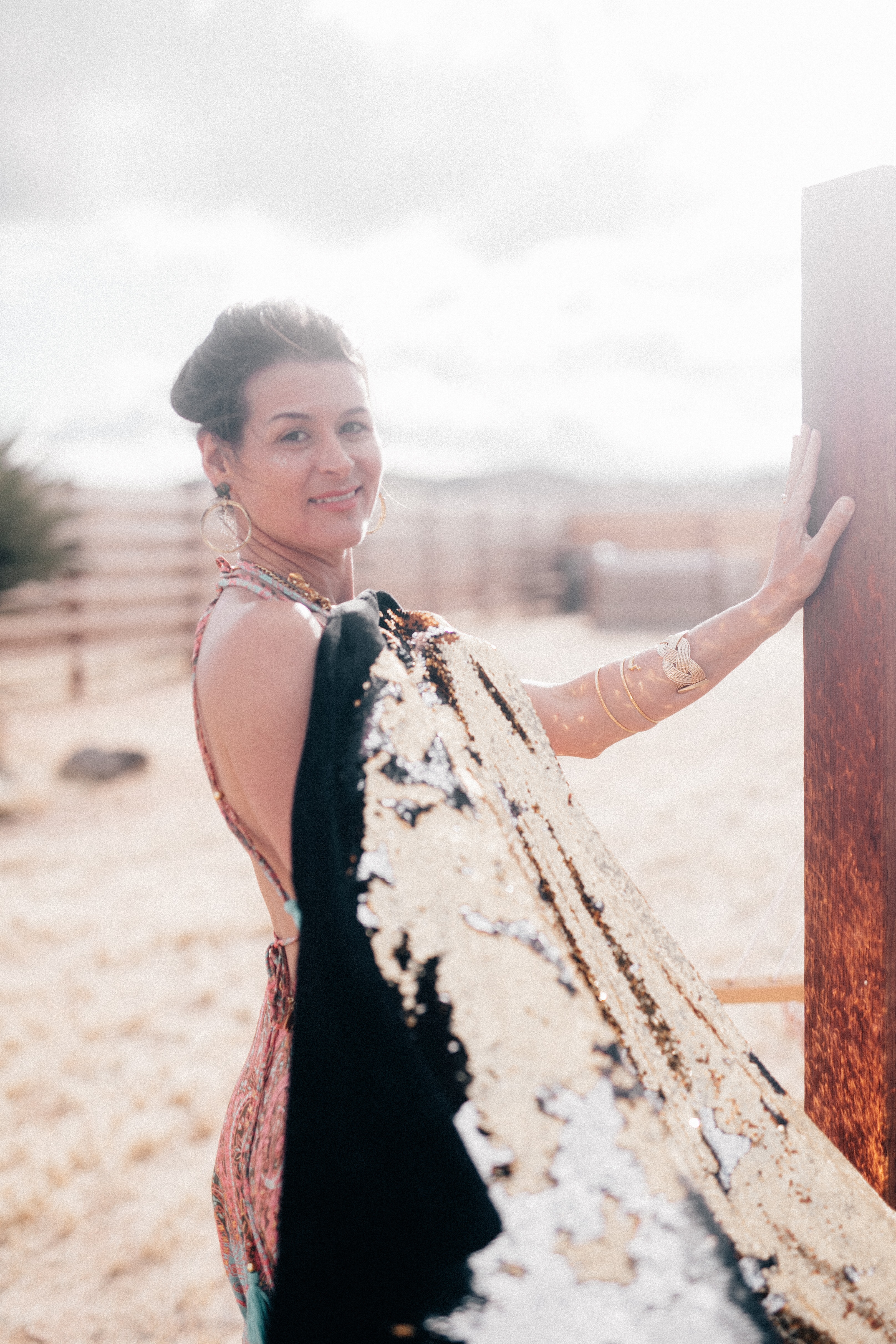 Claudia in the desert