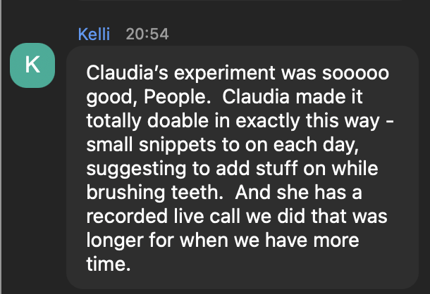 Testimonial from Kelli